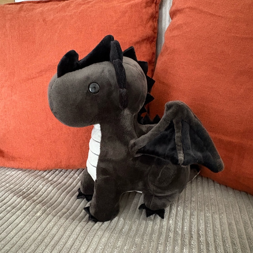 Bellzi Black Dragon Plush - Draggi the Fire Dragon Plush Toy Ultra RARE Toy - Picture 6 of 14